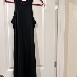 Lou & Grey Black Sheath Maxi Dress with Halter Neckline for Cocktail